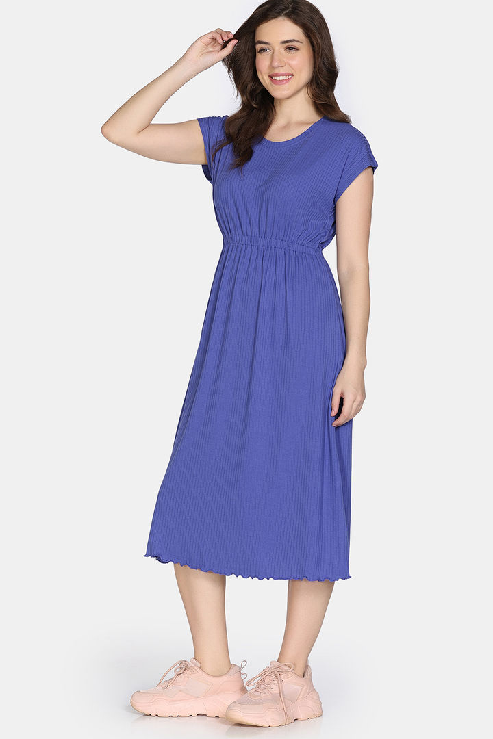 Zivame 2 Mile Fashion Knit Poly Lifewear Dress - Iris Bloom — image 5